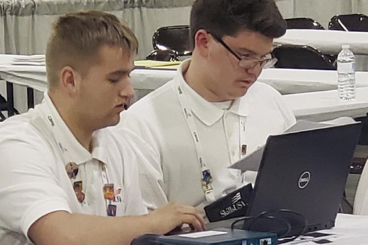 SKYLAR ARNER and Jacob Goodman from Excelsior Springs compete in the cybersecurity SKillsUSA competition in Atlanta. BRIAN SMARKER, SkillsUSA | Submitted