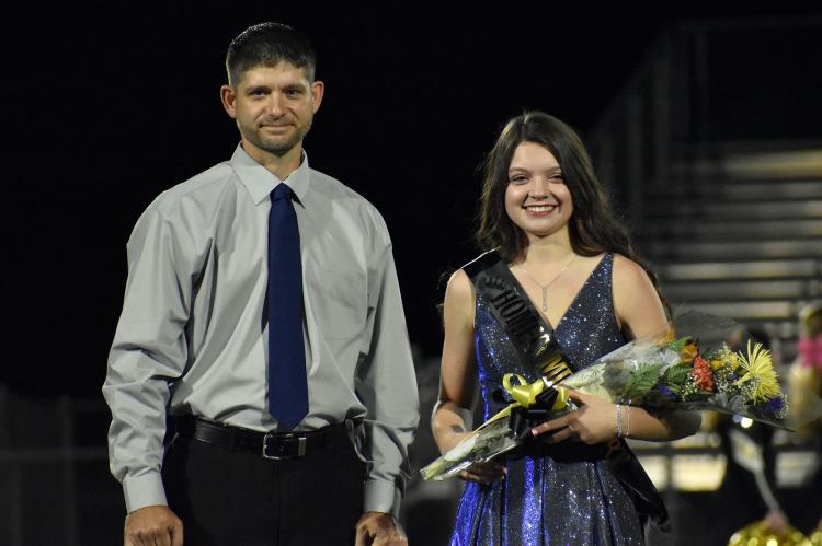 Sophomore Princess Sydney Jarvis with her father, Jason Jarvis. (Photo by Christi Rice)