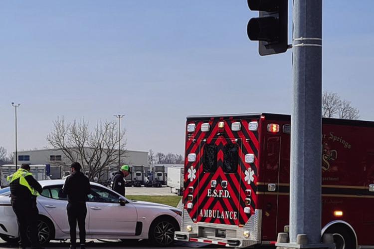 Excelsior Springs Fire Department responds to the scene of a motor vehicle accident at the corner of 69 Hwy and Vintage Dr. MIRANDA JAMISON | Staff