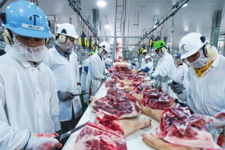 MEAT PROCESSING resumes at the plant shortly after employee tests positive for COVID-19. PRESTON KERES | U.S. Department of Agriculture