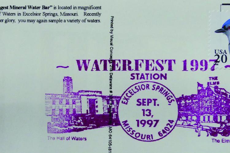 Waterfest 1997 sold postcards with the Excelsior Springs stamp of approval to festival guests.
