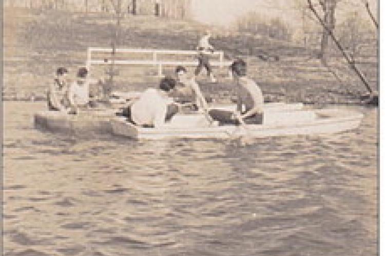 GUESTS ENJOY boating at Lake Doniphan circa 1944.