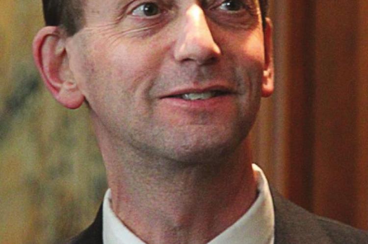 MISSOURI Auditor Tom Schweich prepares to address Missouri Press Association members in Jefferson City on Feb. 12, 2015. One year later, he commits suicide.