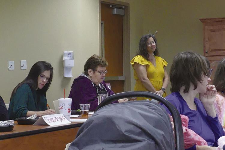 EXCELSIOR SPRINGS SAFE coalition members listen intently to Regina Funk, treatment court manager, and Clay County Prosecuting Attorney Zachary Thompson as they explain what treatment courts are and the opportunities associated with them for nonviolent offenders. ELIZABETH BARNT | Staff